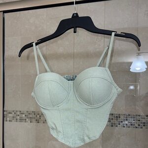 Elegant Mint Green Bustier Bra